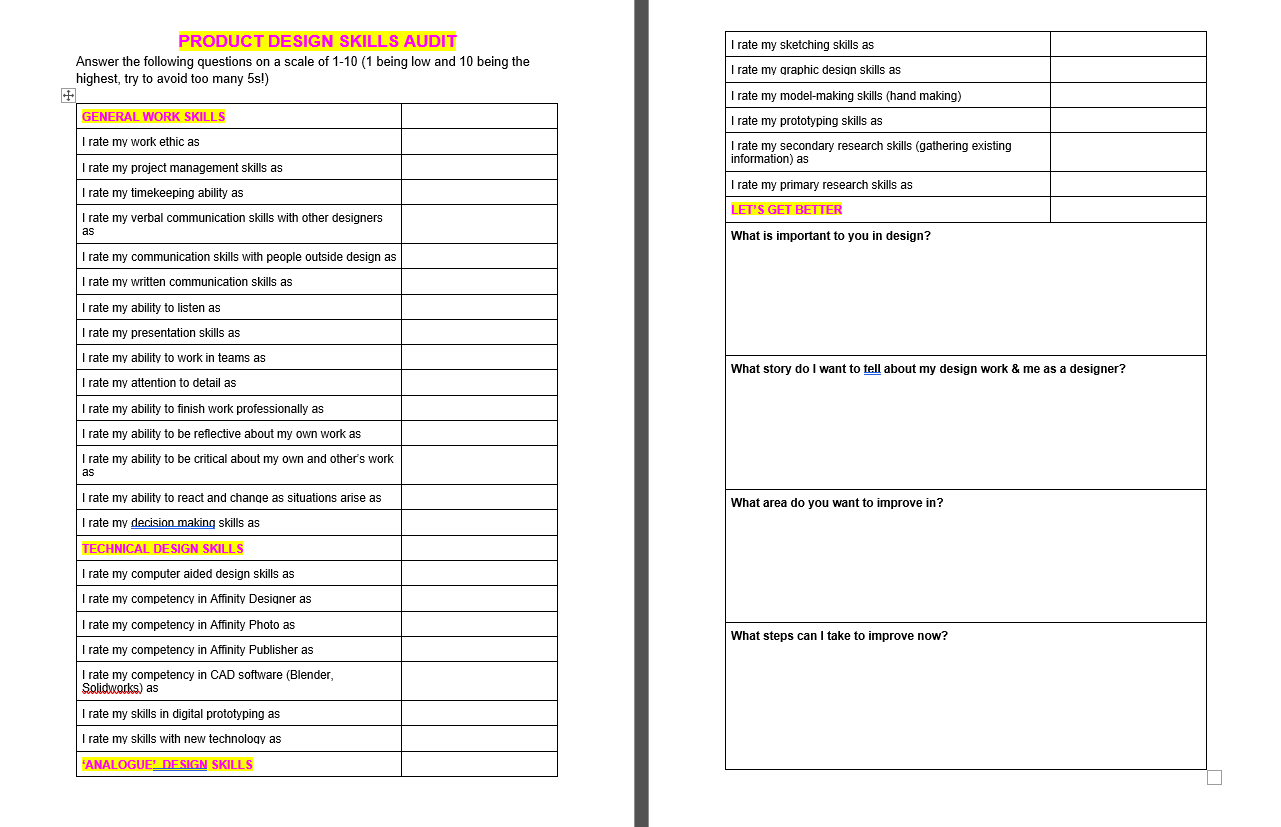Skills Audit